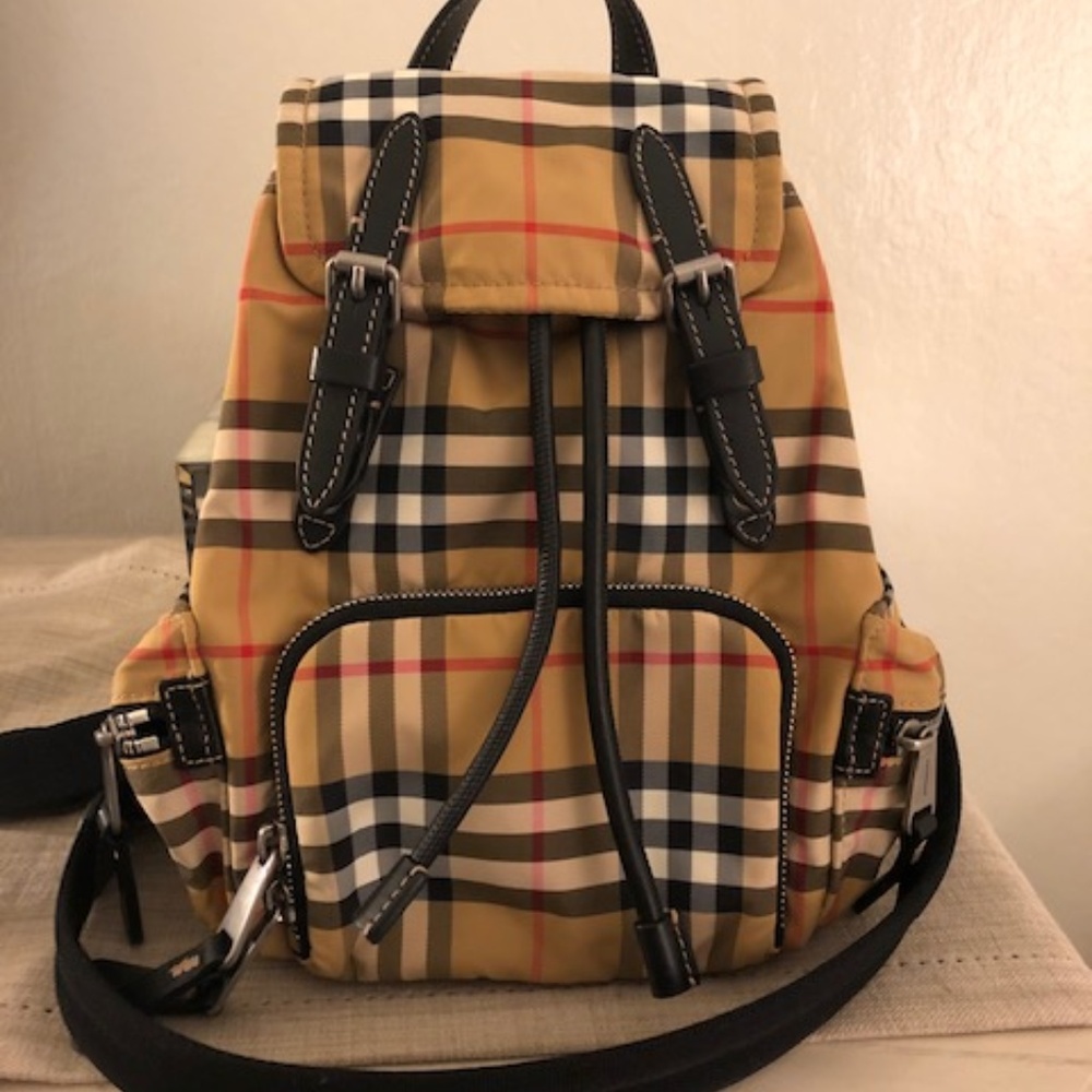 Burberry Small Rucksack Check Cotton Backpack